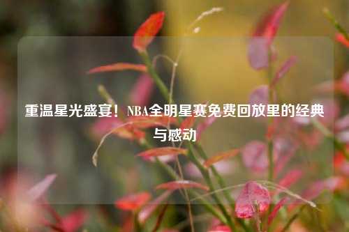 重温星光盛宴！NBA全明星赛免费回放里的经典与感动