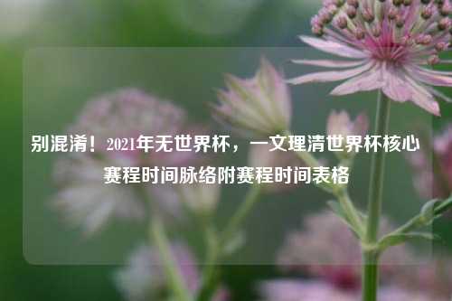 别混淆！2021年无世界杯，一文理清世界杯核心赛程时间脉络附赛程时间表格