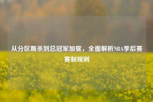 从分区厮杀到总冠军加冕，全面解析NBA季后赛赛制规则