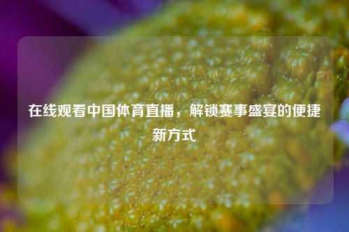 在线观看中国体育直播,解锁赛事盛宴的便捷新方式
