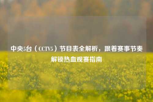 中央5台(CCTV5)节目表全解析,跟着赛事节奏解锁热血观赛指南