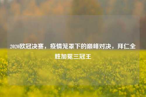 2020欧冠决赛，疫情笼罩下的巅峰对决，拜仁全胜加冕三冠王