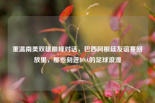 重温南美双雄巅峰对话，巴西阿根廷友谊赛回放里，那些刻进DNA的足球浪漫
