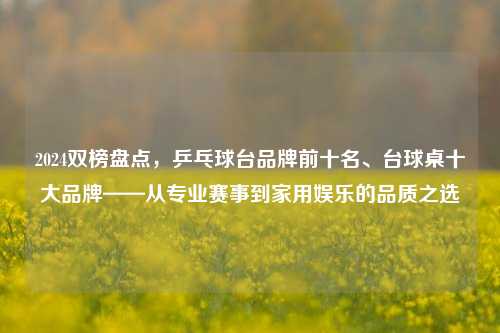 2024双榜盘点，乒乓球台品牌前十名、台球桌十大品牌——从专业赛事到家用娱乐的品质之选