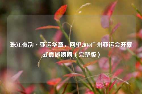 珠江夜韵·亚运华章，回望2010广州亚运会开幕式震撼瞬间（完整版）
