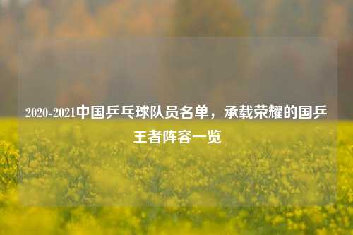 2020-2021中国乒乓球队员名单，承载荣耀的国乒王者阵容一览