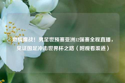 燃情鏖战！男足世预赛亚洲12强赛全程直播，见证国足冲击世界杯之路（附观看渠道）