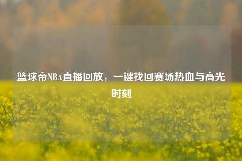 篮球帝NBA直播回放，一键找回赛场热血与高光时刻