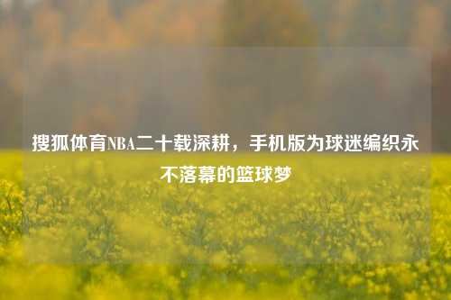 搜狐体育NBA二十载深耕，手机版为球迷编织永不落幕的篮球梦