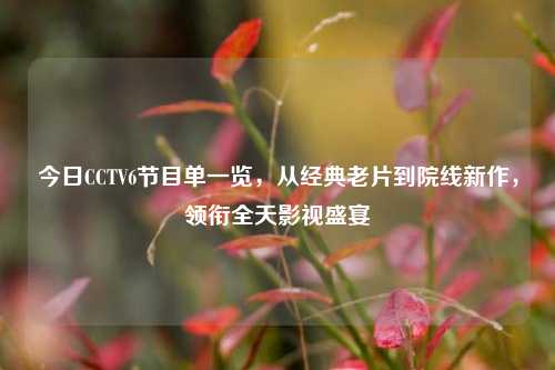 今日CCTV6节目单一览，从经典老片到院线新作，领衔全天影视盛宴