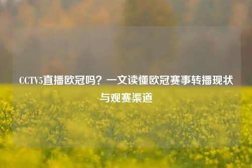 CCTV5直播欧冠吗？一文读懂欧冠赛事转播现状与观赛渠道