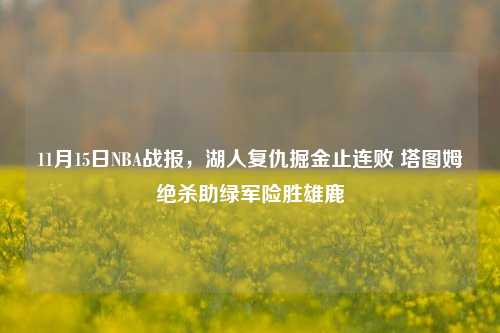 11月15日NBA战报，湖人复仇掘金止连败 塔图姆绝杀助绿军险胜雄鹿