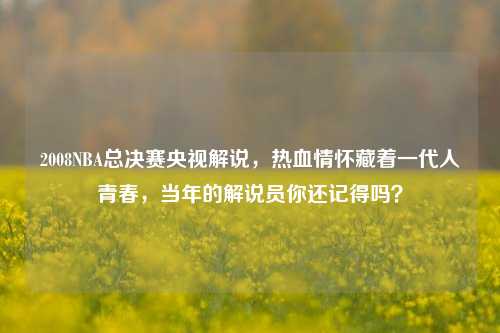 2008NBA总决赛央视解说，热血情怀藏着一代人青春，当年的解说员你还记得吗？