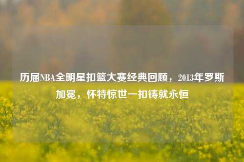 历届NBA全明星扣篮大赛经典回顾，2013年罗斯加冕，怀特惊世一扣铸就永恒
