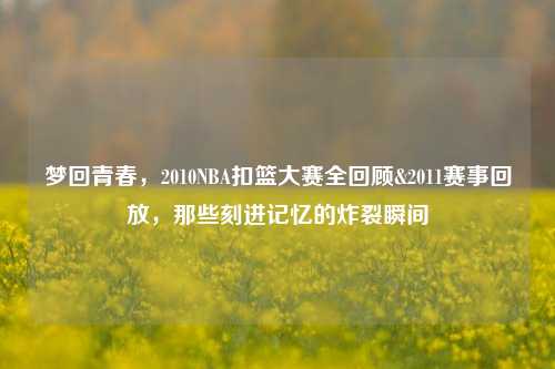 梦回青春,2010NBA扣篮大赛全回顾&2011赛事回放,那些刻进记忆的炸裂瞬间