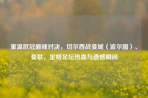 重温欧冠巅峰对决，切尔西战曼城（波尔图）、曼联，定格足坛热血与遗憾瞬间
