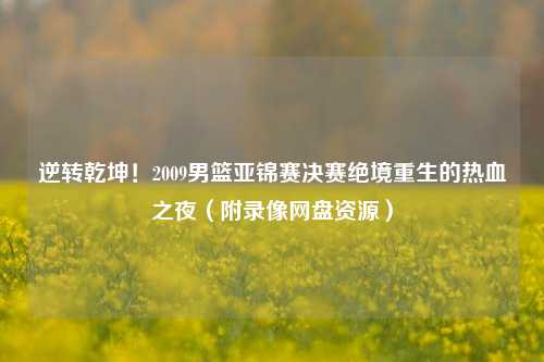 逆转乾坤！2009男篮亚锦赛决赛绝境重生的热血之夜（附录像网盘资源）