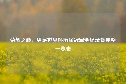 荣耀之巅，男足世界杯历届冠军全纪录暨完整一览表
