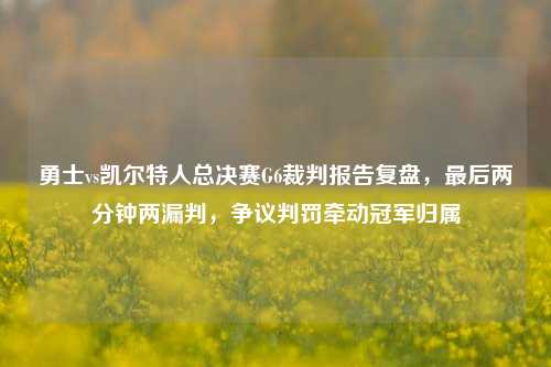 勇士vs凯尔特人总决赛G6裁判报告复盘，最后两分钟两漏判，争议判罚牵动冠军归属