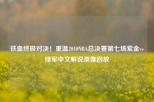 铁血终极对决！重温2010NBA总决赛第七场紫金vs绿军中文解说录像回放