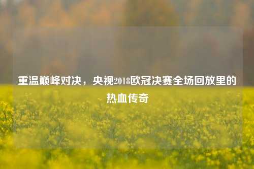 重温巅峰对决,央视2018欧冠决赛全场回放里的热血传奇