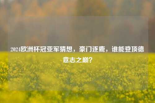 2024欧洲杯冠亚军猜想，豪门逐鹿，谁能登顶德意志之巅？
