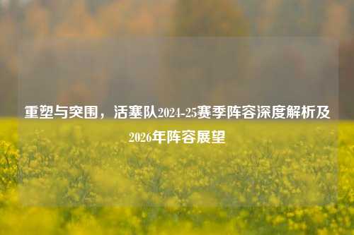 重塑与突围，活塞队2024-25赛季阵容深度解析及2026年阵容展望