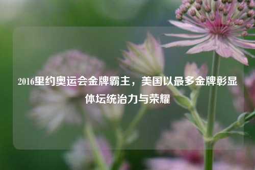 2016里约奥运会金牌霸主，美国以最多金牌彰显体坛统治力与荣耀