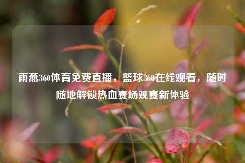 雨燕360体育免费直播，篮球360在线观看，随时随地解锁热血赛场观赛新体验