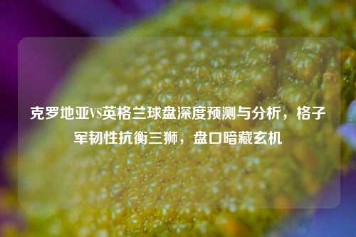 克罗地亚VS英格兰球盘深度预测与分析，格子军韧性抗衡三狮，盘口暗藏玄机