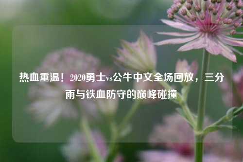 热血重温！2020勇士vs公牛中文全场回放，三分雨与铁血防守的巅峰碰撞