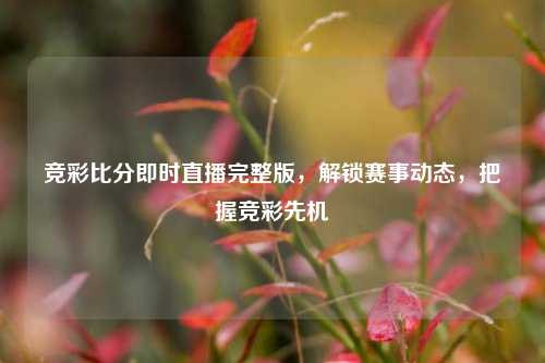 竞彩比分即时直播完整版，解锁赛事动态，把握竞彩先机
