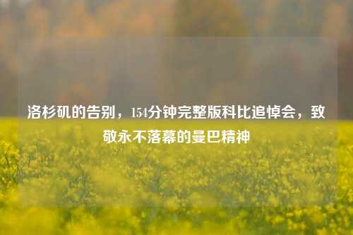 洛杉矶的告别,154分钟完整版科比追悼会,致敬永不落幕的曼巴精神