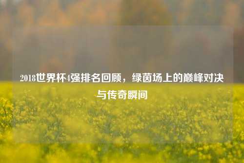 2018世界杯4强排名回顾,绿茵场上的巅峰对决与传奇瞬间