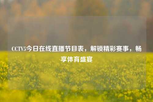 CCTV5今日在线直播节目表，解锁精彩赛事，畅享体育盛宴