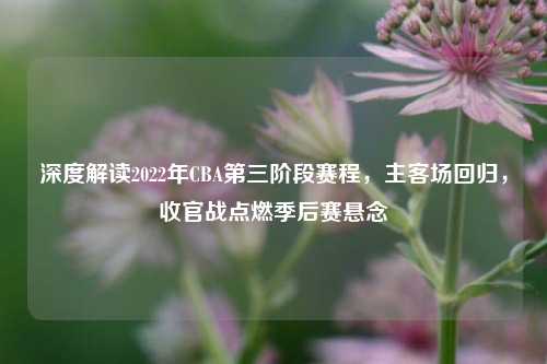 深度解读2022年CBA第三阶段赛程,主客场回归,收官战点燃季后赛悬念