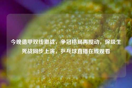 今晚德甲双线激战，争冠格局再搅动，保级生死战同步上演，乒乓球直播在线观看