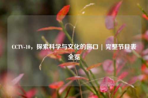 CCTV-10，探索科学与文化的窗口 | 完整节目表全览