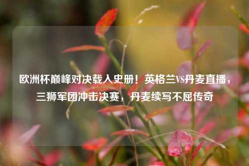 欧洲杯巅峰对决载入史册！英格兰VS丹麦直播，三狮军团冲击决赛，丹麦续写不屈传奇