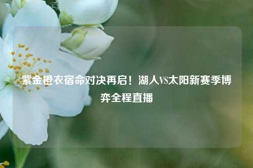 紫金橙衣宿命对决再启!湖人VS太阳新赛季博弈全程直播