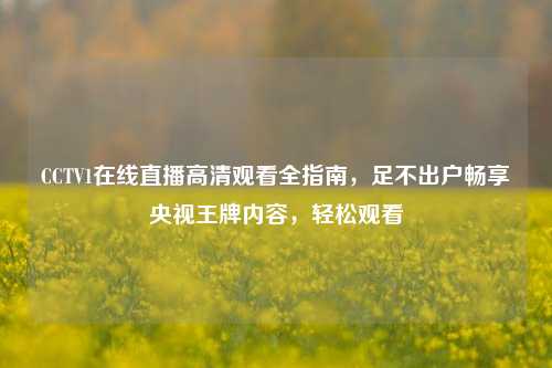 CCTV1在线直播高清观看全指南，足不出户畅享央视王牌内容，轻松观看
