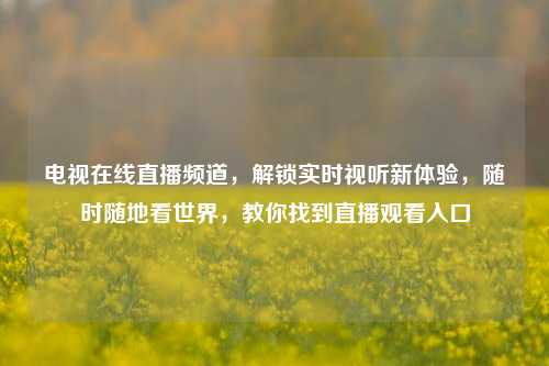 电视在线直播频道，解锁实时视听新体验，随时随地看世界，教你找到直播观看入口
