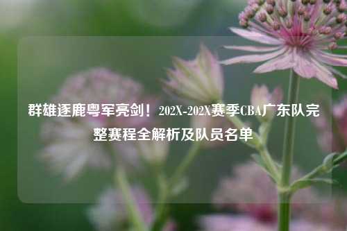 群雄逐鹿粤军亮剑！202X-202X赛季CBA广东队完整赛程全解析及队员名单