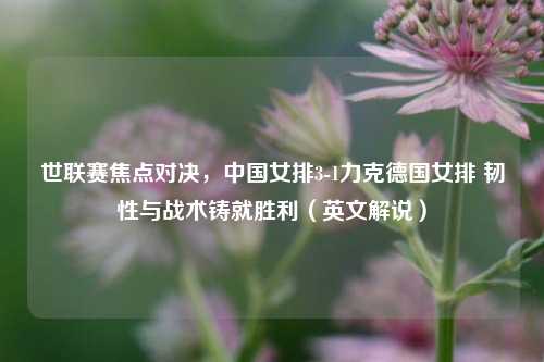 世联赛焦点对决，中国女排3-1力克德国女排 韧性与战术铸就胜利（英文解说）