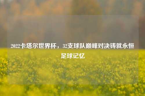 2022卡塔尔世界杯,32支球队巅峰对决铸就永恒足球记忆