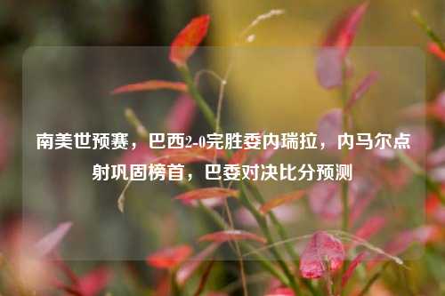 南美世预赛，巴西2-0完胜委内瑞拉，内马尔点射巩固榜首，巴委对决比分预测