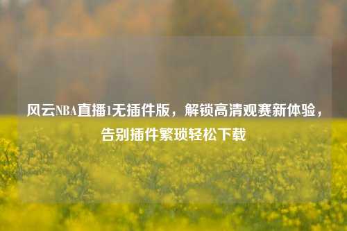 风云NBA直播1无插件版，解锁高清观赛新体验，告别插件繁琐轻松下载