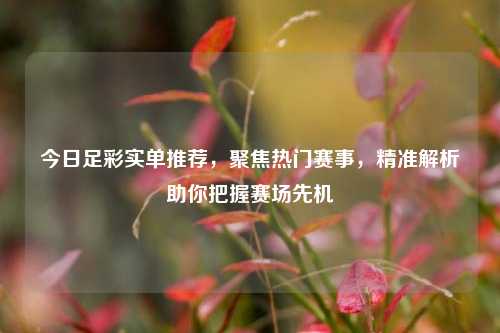 今日足彩实单推荐,聚焦热门赛事,精准解析助你把握赛场先机