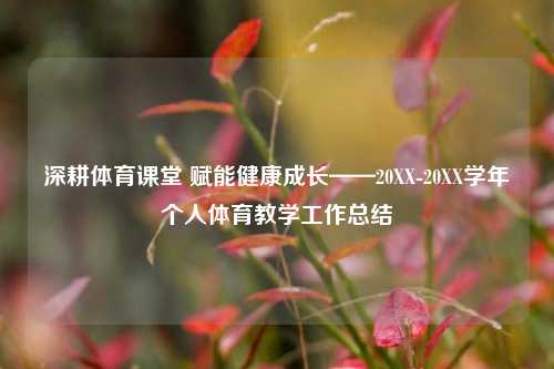 深耕体育课堂 赋能健康成长——20XX-20XX学年个人体育教学工作总结
