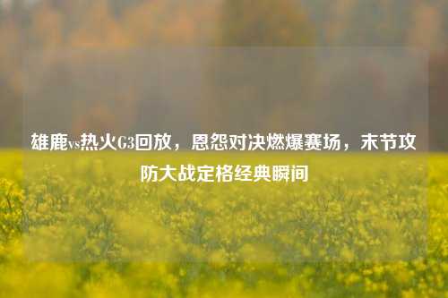 雄鹿vs热火G3回放，恩怨对决燃爆赛场，末节攻防大战定格经典瞬间